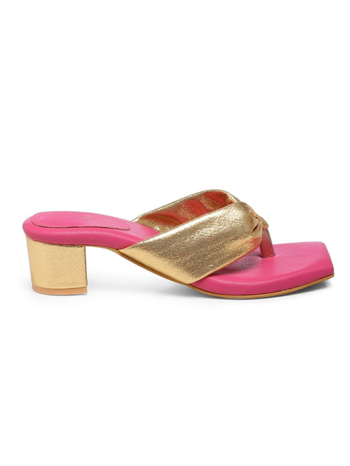 GNIST PinkGold Solid Block Heels